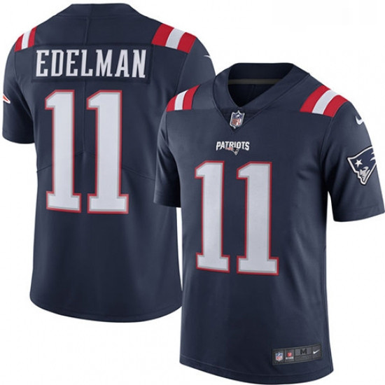 Youth Nike New England Patriots 11 Julian Edelman Limited Navy Blue Rush Vapor Untouchable NFL Jerse