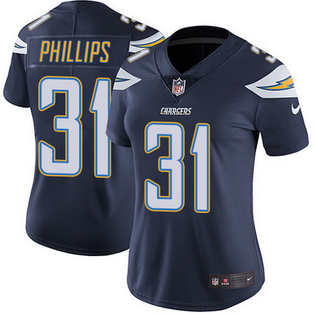 Nike Chargers 31 Adrian Phillips Navy Blue Team Color Womens Stitched NFL Vapor Untouchable Limited 