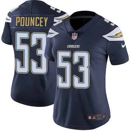 Nike Chargers 53 Mike Pouncey Navy Blue Team Color Womens Stitched NFL Vapor Untouchable Limited Jer