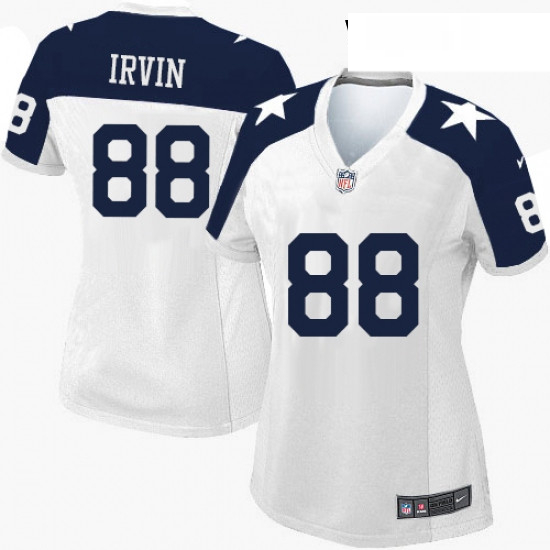 Womens Nike Dallas Cowboys 88 Michael Irvin Game White Throwback Alternate NFL Jersey