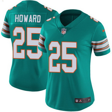 Nike Dolphins 25 Xavien Howard Aqua Green Alternate Womens Stitched NFL Vapor Untouchable Limited Je