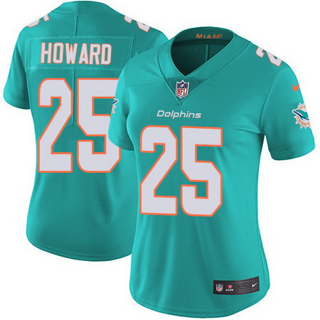 Nike Dolphins 25 Xavien Howard Aqua Green Team Color Womens Stitched NFL Vapor Untouchable Limited J