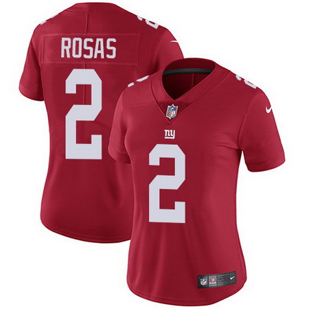 Nike Giants 2 Aldrick Rosas Red Alternate Womens Stitched NFL Vapor Untouchable Limited Jersey