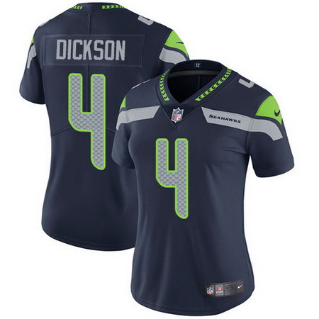 Nike Seahawks 4 Michael Dickson Steel Blue Team Color Womens Stitched NFL Vapor Untouchable Limited 