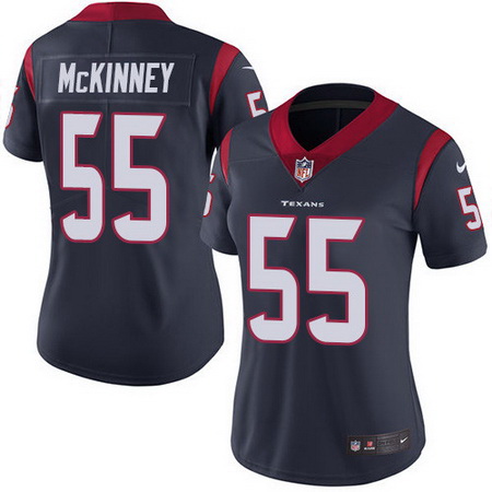 Nike Texans 55 Benardrick McKinney Navy Blue Team Color Womens Stitched NFL Vapor Untouchable Limite