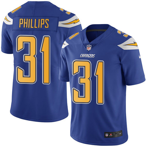 Youth Nike Chargers 31 Adrian Phillips Electric Blue Stitched NFL Limited Rush Jersey