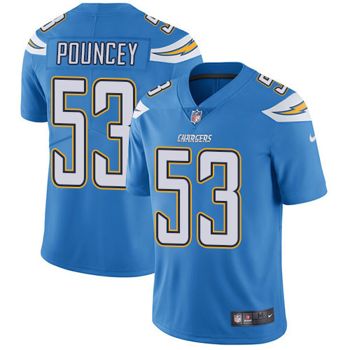 Youth Nike Chargers 53 Mike Pouncey Electric Blue Alternate Stitched NFL Vapor Untouchable Limited J