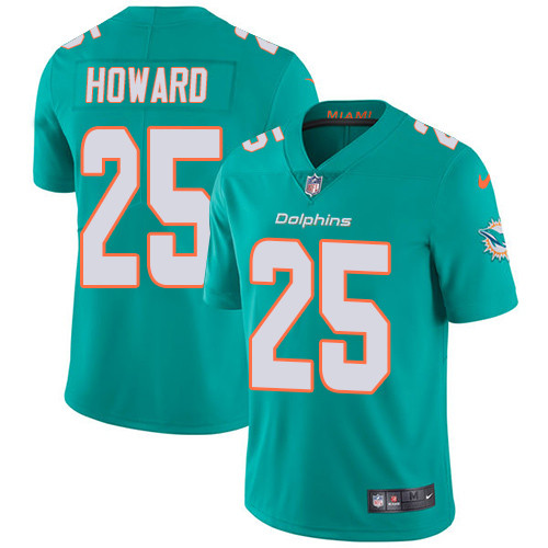 Youth Nike Dolphins 25 Xavien Howard Aqua Green Team Color Stitched NFL Vapor Untouchable Limited Je