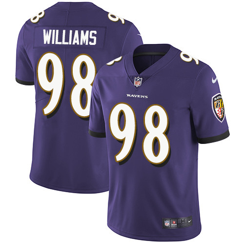 Youth Nike Ravens 98 Brandon Williams Purple Team Color Stitched NFL Vapor Untouchable Limited Jerse