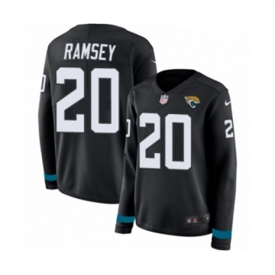 Womens Nike Jacksonville Jaguars 20 Jalen Ramsey Limited Black Therma Long Sleeve NFL Jersey