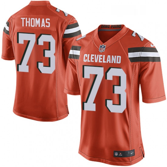 Mens Nike Cleveland Browns 73 Joe Thomas Game Orange Alternate NFL Jersey