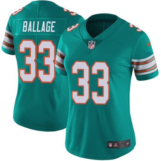 Women Kalen Ballage Miami Dolphins Limited Alternate Vapor Untouchable Nike Jersey Aqua