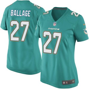 Kalen Ballage Miami Dolphins Women Vapor Limited Team Color Nike Jersey Aqua