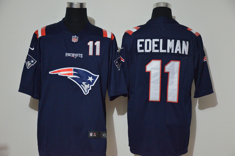 Nike Patriots 11 Julian Edelman Navy Team Big Logo Number Vapor Untouchable Limited Jersey