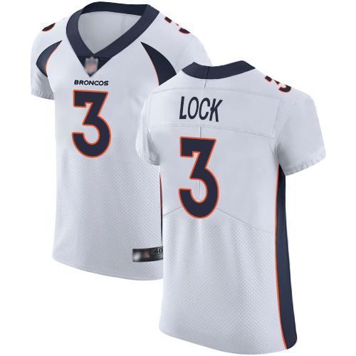 Broncos 3 Drew Lock White Men Stitched Football Vapor Untouchable Elite Jersey