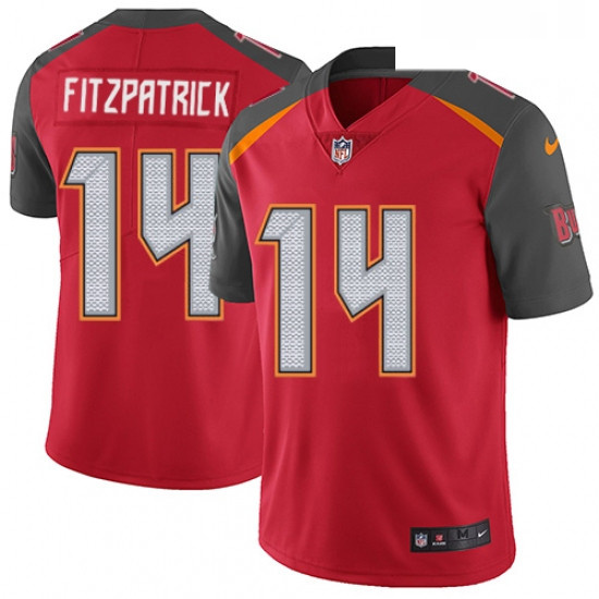 Youth Nike Tampa Bay Buccaneers 14 Ryan Fitzpatrick Red Team Color Vapor Untouchable Limited Player 