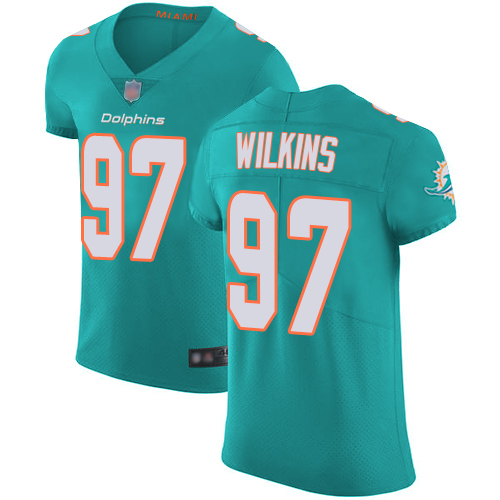 Dolphins 97 Christian Wilkins Aqua Green Team Color Men Stitched Football Vapor Untouchable Elite Je