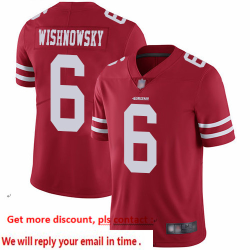 49ers 6 Mitch Wishnowsky Red Team Color Men Stitched Football Vapor Untouchable Limited Jersey