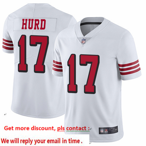 49ers 17 Jalen Hurd White Rush Men Stitched Football Vapor Untouchable Limited Jersey