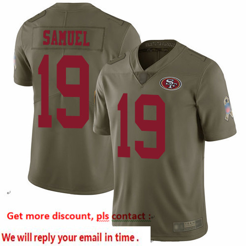 49ers 19 Deebo Samuel Olive Men Stitched Football Limited 2017 Salute To Service Jersey