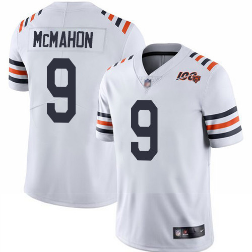 Bears 9 Jim McMahon White Alternate Men Stitched Football Vapor Untouchable Limited 100th Season Jer