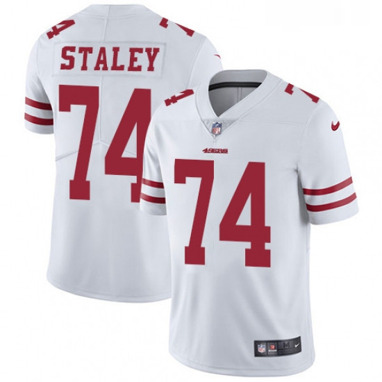 Youth Nike San Francisco 49ers 74 Joe Staley White Vapor Untouchable Limited Player NFL Jersey