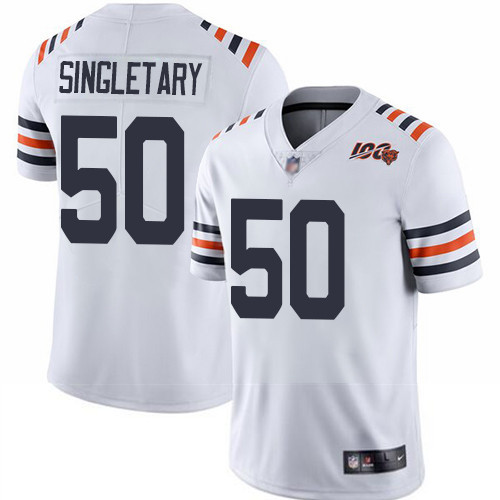 Bears 50 Mike Singletary White Alternate Men Stitched Football Vapor Untouchable Limited 100th Seaso