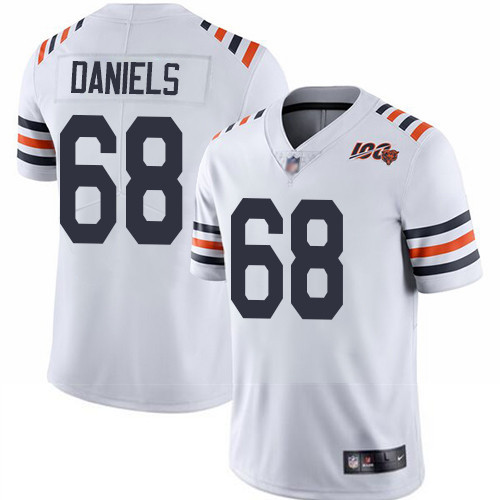 Bears 68 James Daniels White Alternate Men Stitched Football Vapor Untouchable Limited 100th Season 