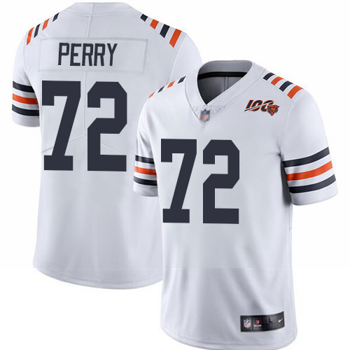 Bears 72 William Perry White Alternate Men Stitched Football Vapor Untouchable Limited 100th Season 