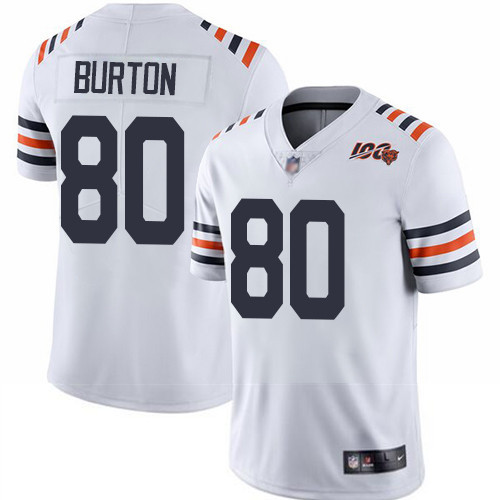 Bears 80 Trey Burton White Alternate Men Stitched Football Vapor Untouchable Limited 100th Season Je