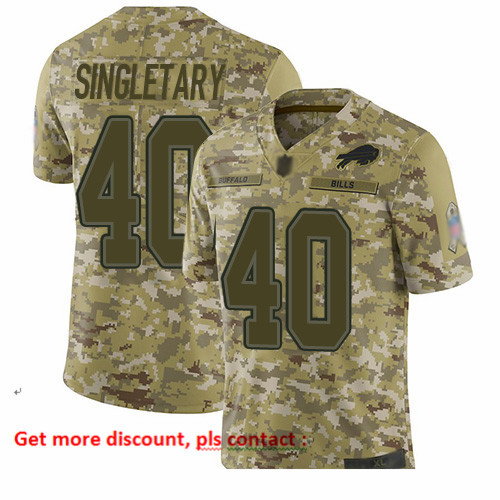 Bills 40 Devin Singletary Camo Men Stitched Football Limited 2018 Salute To Service Jersey