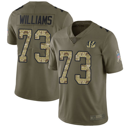 Bengals 73 Jonah Williams Olive Camo Men Stitched Football Limited 2017 Salute To Service Jersey