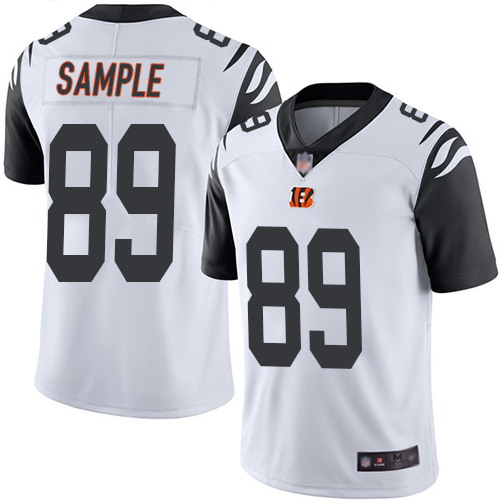 Bengals 89 Drew Sample White Men Stitched Football Limited Rush 