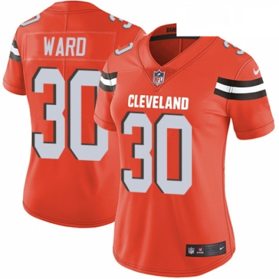 Womens Nike Cleveland Browns 30 Denzel Ward Orange Alternate Vapor Untouchable Limited Player NFL Je