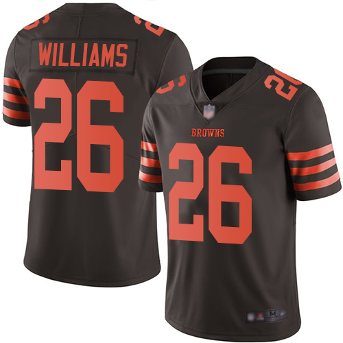 Browns 26 Greedy Williams Brown Men Stitched Football Limited Ru