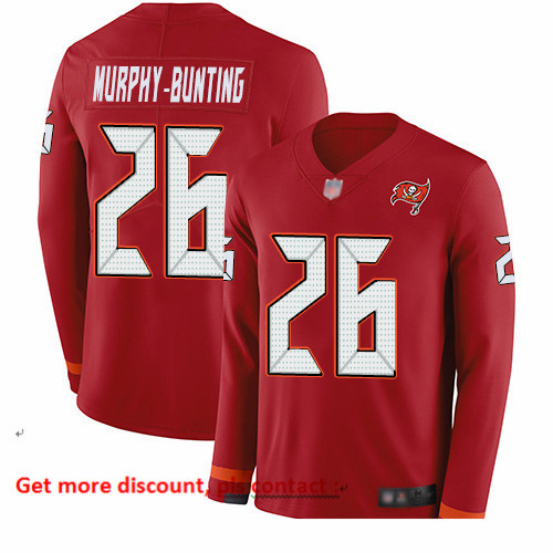 Buccaneers 26 Sean Murphy Bunting Red Team Color Men Stitched Football Limited Therma Long Sleeve Je