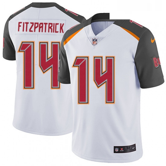 Youth Nike Tampa Bay Buccaneers 14 Ryan Fitzpatrick White Vapor Untouchable Limited Player NFL Jerse