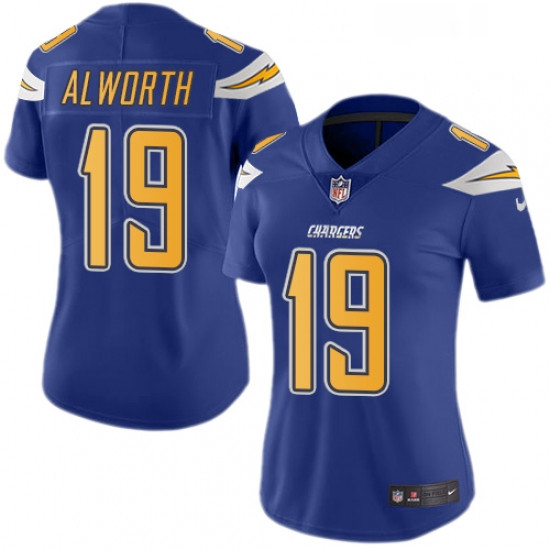 Womens Nike Los Angeles Chargers 19 Lance Alworth Limited Electric Blue Rush Vapor Untouchable NFL J