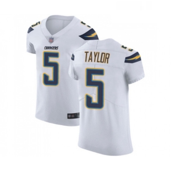 Men Los Angeles Chargers 5 Tyrod Taylor White Vapor Untouchable 