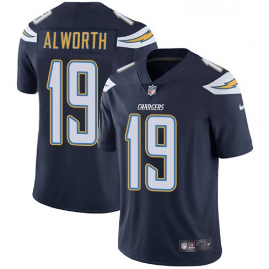 Youth Nike Los Angeles Chargers 19 Lance Alworth Navy Blue Team Color Vapor Untouchable Limited Play