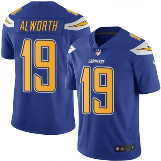 Youth Nike Los Angeles Chargers 19 Lance Alworth Limited Electric Blue Rush Vapor Untouchable NFL Je