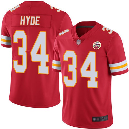 Chiefs 34 Carlos Hyde Red Vapor Untouchable Limited Jersey
