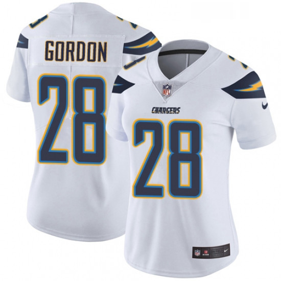 Womens Nike Los Angeles Chargers 28 Melvin Gordon White Vapor Untouchable Limited Player NFL Jersey