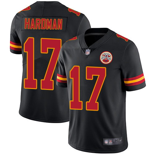 Chiefs 17 Mecole Hardman Black Men Stitched Football Limited Rus