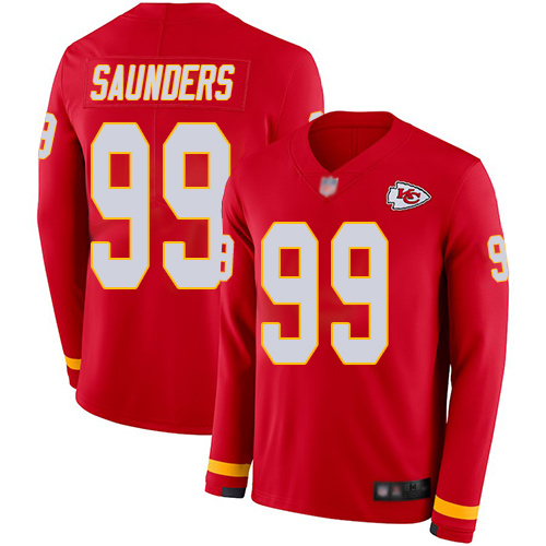 Chiefs 99 Khalen Saunders Red Team Color Men Stitched Football L