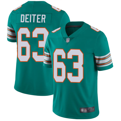 Dolphins 63 Michael Deiter Aqua Green Alternate Men Stitched Football Vapor Untouchable Limited Jers