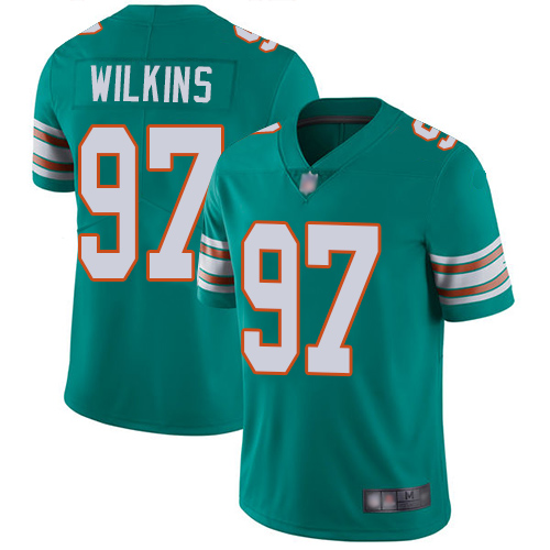 Dolphins 97 Christian Wilkins Aqua Green Alternate Men Stitched Football Vapor Untouchable Limited J