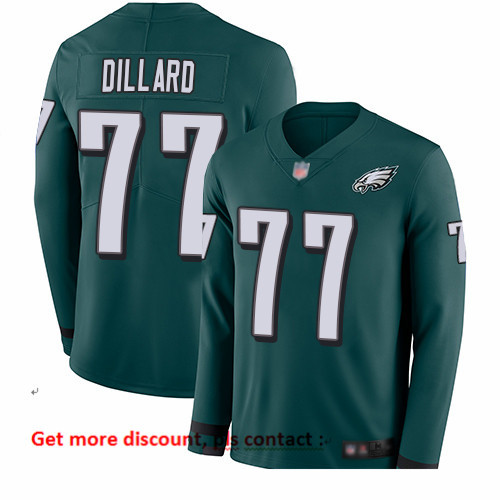 Eagles 77 Andre Dillard Midnight Green Team Color Men Stitched Football Limited Therma Long Sleeve J