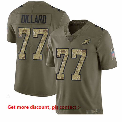 Eagles 77 Andre Dillard Olive Camo Men Stitched Football Limited