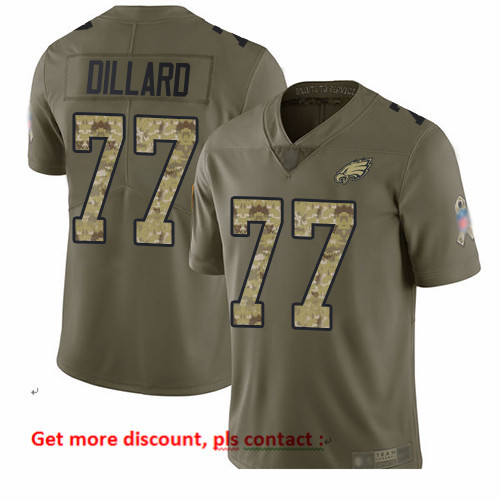 Eagles 77 Andre Dillard Olive Camo Men Stitched Football Limited 2017 Salute To Service Jersey